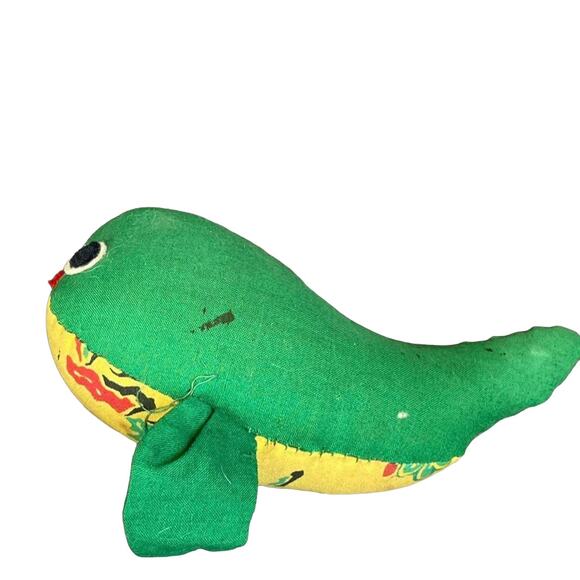 Lanakila Crafts Stuffed Whale Toy 6" Vtg 1970s Hawaii Souvenir Rare Imperfect - Picture 3 of 16